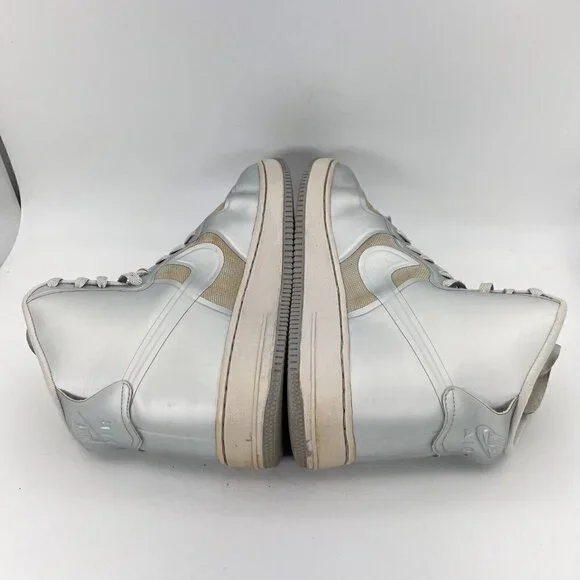 Nike Air Force One AF-1 Hyperfuse Silver Men Size 11.5 Hi Top Shoes 454433-001 - Picture 6 of 12